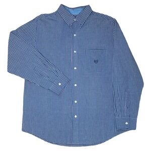 Chaps Mens Easy Care Plaid Button Down Shirt Long Sleeve Size Large